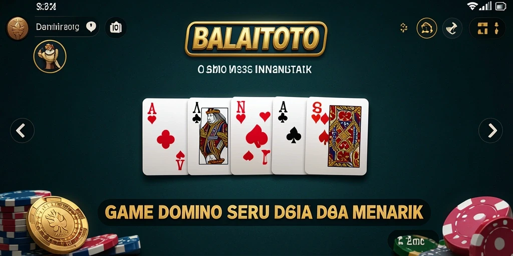 Screenshot utama BALAITOTO menampilkan gameplay Domino yang seru.