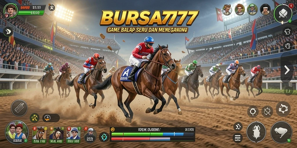 Screenshot gameplay BURSA777 menampilkan aksi balap yang mendebarkan.