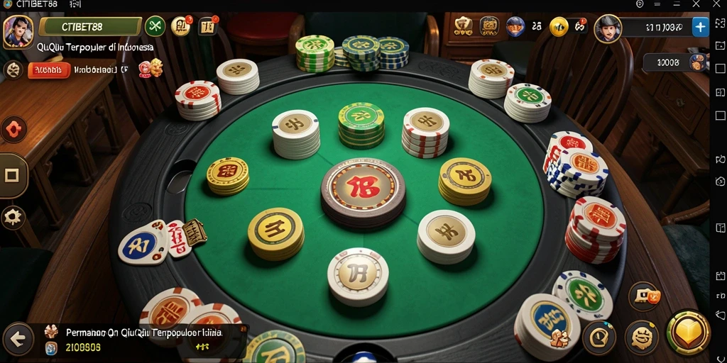 Tampilan menarik dari gameplay QiuQiu di CITIBET88.