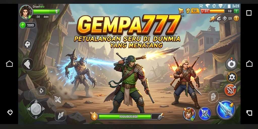 Screenshot menunjukkan aksi seru di dunia petualangan GEMPA777.