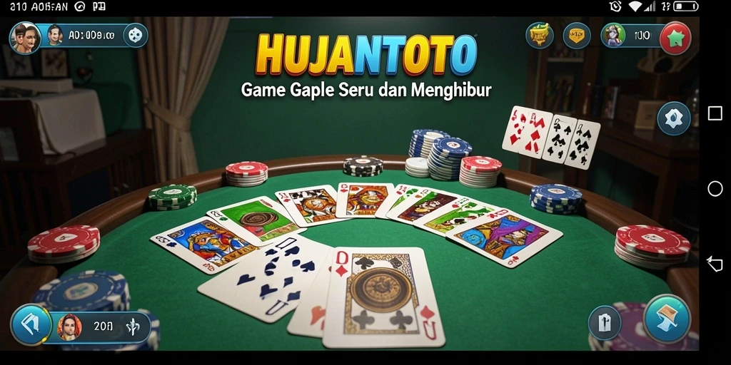 Tampilan seru gameplay HUJANTOTO dalam permainan Gaple.