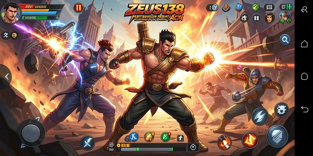 Screenshot menampilkan aksi seru dalam gameplay ZEUS138.